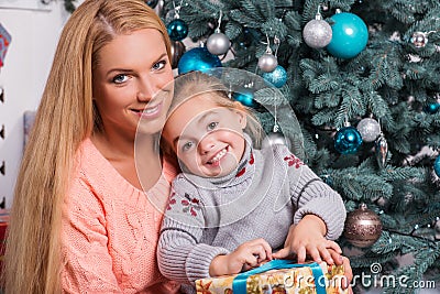 Mom and daughter preparing for Christmas Stock Photo
