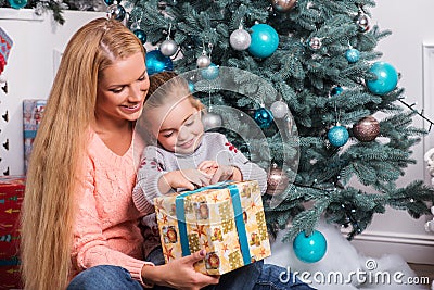 Mom and daughter preparing for Christmas Stock Photo