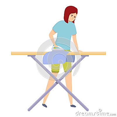 Mom ironing board icon cartoon vector. Woman housewife Stock Photo