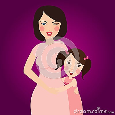 Mom love her daughter hug in a portrait smile beautiful relationship Stock Photo