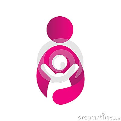 mom with love mother and baby logo vector graphic concept Vector Illustration