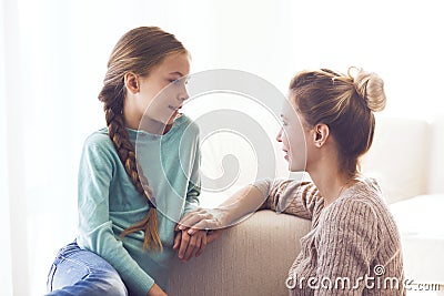 Mom with pre teen daughter Stock Photo