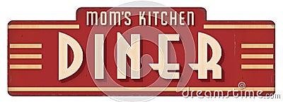 Mom`s Kitchen Sign Plaque Diner Decoration Cook Stock Photo