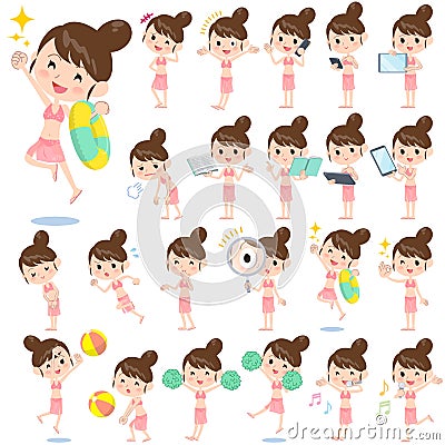 Mom Swimwear style 2 Vector Illustration