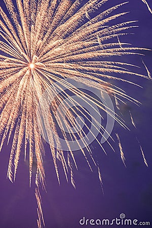 The moment of explosion of fireworks Stock Photo