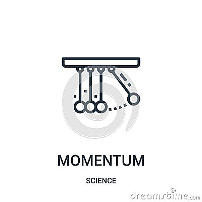 momentum icon vector from science collection. Thin line momentum outline icon vector illustration. Linear symbol for use on web Vector Illustration