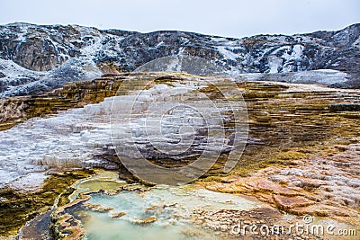 Mommoth hot spring in Yellowstone NationalPark Stock Photo