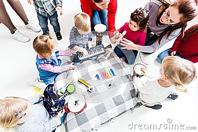 Musical education for preschoolers Stock Photo