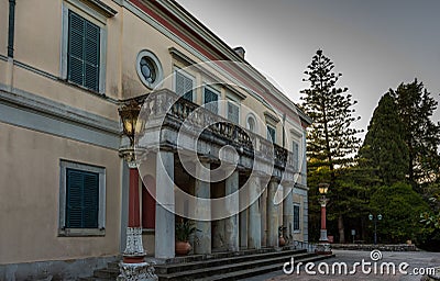 Mon Repos palace at Corfu Greece Stock Photo