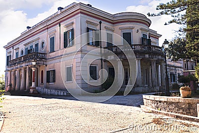 Mon Repos Palace & Grounds, built in 1924 by High Commissioner Frederick Adam and became later property of the Greek royal family Editorial Stock Photo