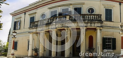 The Mon Repose Palace on the Greek Island of Corfu Editorial Stock Photo