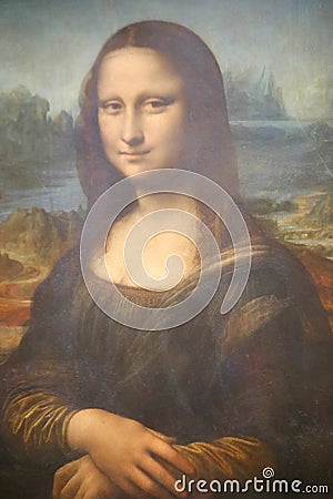 Mona Lisa - at the Louvre Museum Editorial Stock Photo