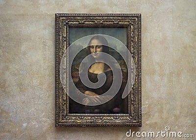 Mona Lisa at the Louvre Museum without tourists Editorial Stock Photo