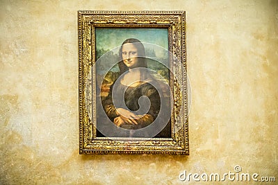 Mona Lisa painting Editorial Stock Photo