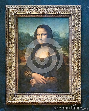 Mona Lisa portrait by the Italian artist Leonardo da Vinci, Paris, France 2024 Editorial Stock Photo