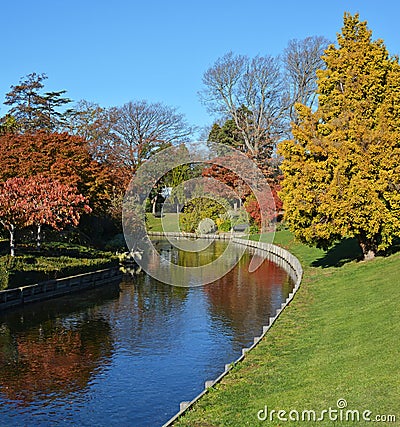 Mona Vale in Autumn, Christchurch New Zealand Stock Photo