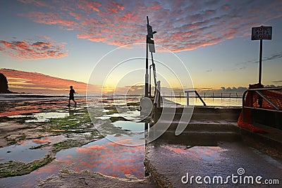 Mona Vale Sunrise seascape Sydney Australia Stock Photo