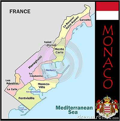 Monaco Administrative divisions Stock Photo