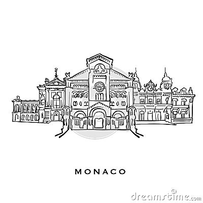 Monaco famous architecture Vector Illustration