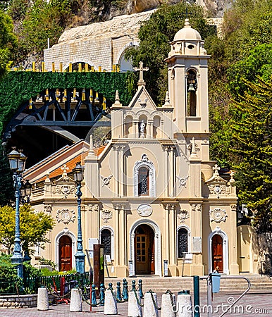 Saint Devota Chapel - Chapelle Sainte Devote - in Monte Carlo district at French Riviera coast of Monaco Principate Editorial Stock Photo