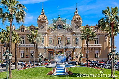 Monaco Grand Casino in Monte Carlo on Place du Casino with the mirror fountain out front Editorial Stock Photo