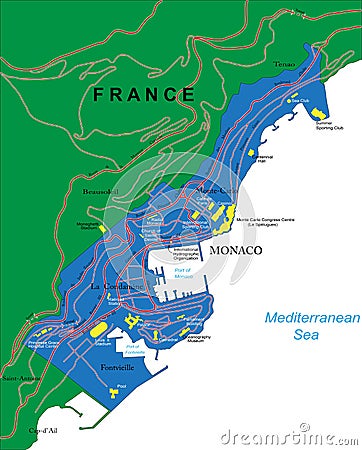 Monaco map Vector Illustration