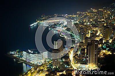 Monaco, Monte Carlo by night Stock Photo