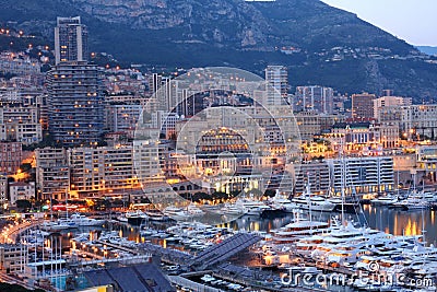 Monaco at night Stock Photo