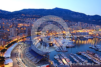 Monaco at night Stock Photo