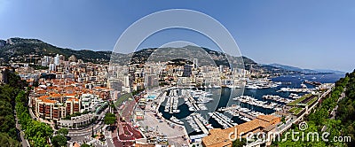 Monaco panoramic bird-fly view, business and tourism concept Stock Photo