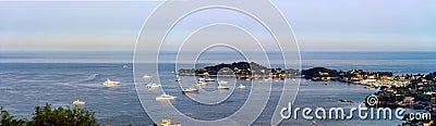 Monaco panoramic bird-fly view, business and tourism concept Stock Photo