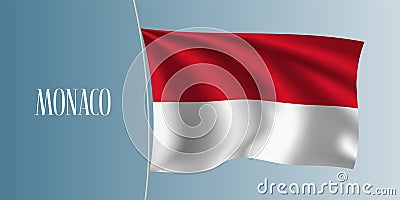 Monaco waving flag vector illustration Vector Illustration