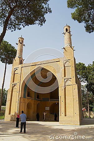 Monar Jonban Shaking Minarets, 14-th century in Isfahan, Iran. Editorial Stock Photo