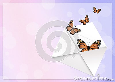 Monarch butterflies Cartoon Illustration