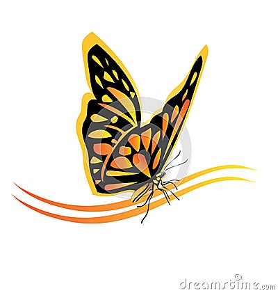 Monarch butterfly logo Vector Illustration
