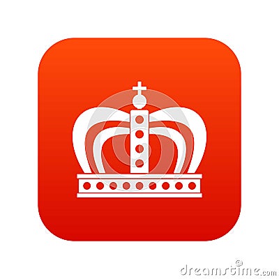 Monarchy crown icon digital red Vector Illustration