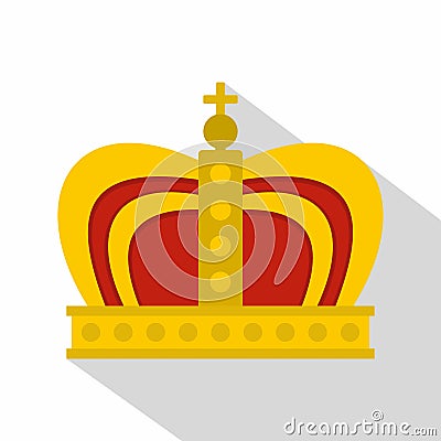 Monarchy crown icon, flat style Vector Illustration