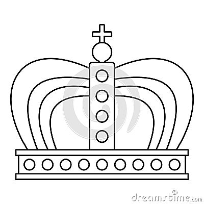 Monarchy crown icon, outline style Vector Illustration