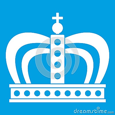 Monarchy crown icon white Vector Illustration