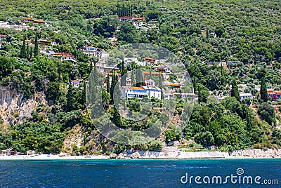 Monasteries on Mount Athos, Chalkidiki Stock Photo