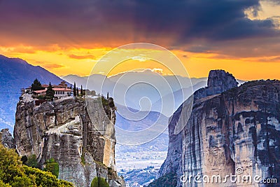 Monastery of the Holy Trinity i in Meteora, Greece Stock Photo