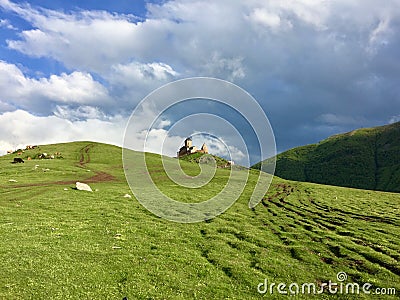 Monastery in the mountains Stock Photo