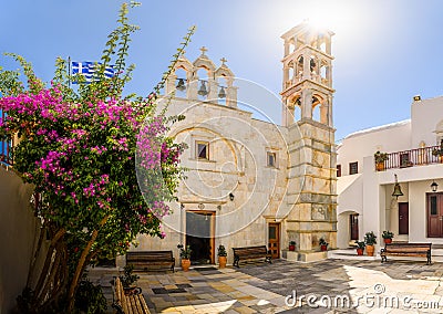 Monastery of Panagia Tourliani in Ano Mera village, Mykonos islands, Greece Stock Photo