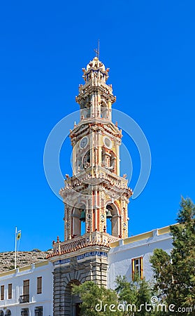 Monastery Panormitis. Symi Island Stock Photo