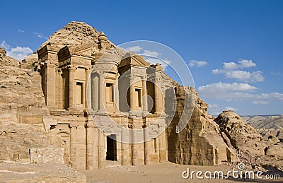 Monastery at Petra archaeological monument in Jordan Editorial Stock Photo