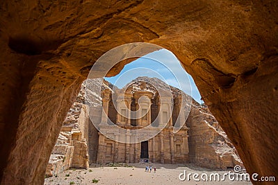 Monastery at Petra, Jordan Stock Photo