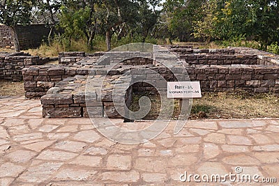 Monastery 36 remains at ancient Buddhist monument. World Heritage Site, Sanchi, Madhya Pradesh, Stock Photo