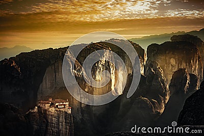 Monastery of Rousanou, Meteora Greece Stock Photo