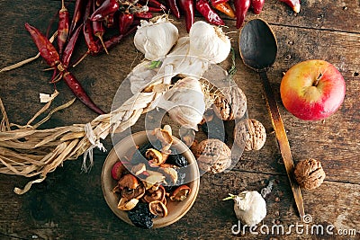 In the monastery's kitchen Stock Photo