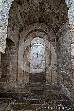 The Monastery of San Salvador of Leyre at Yesa, Pyrenees, Navarra, Spain Editorial Stock Photo